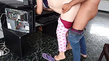 I Sneakily Bang My Neighbor While She's Alone on Her Computer. Her Boyfriend’s Clueless!