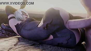 A2 hentai features hot doggystyle and anal action with footjob 😏