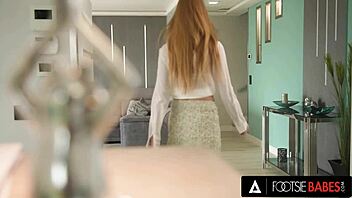 footsie babes - alexis crystal feet covered in cum after anal