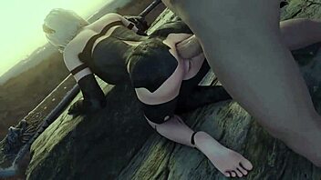 A2 hentai features hot doggystyle and anal action with footjob 😏