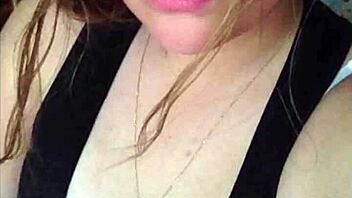 SEXY WHITE TEEN WITH BIG TITS SUCKS COCK HARD