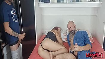 Tricking blindfolded wife with hidden friend