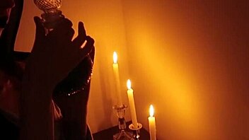 The witch sucks her twin's dick on Halloween night, deepthroat and facial.