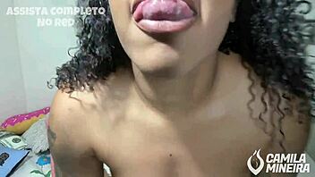 Brazilian teen 18+ with big ass gets monster cock assfucking and cum on red