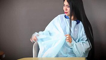 obsessed with medical latex gloves and nurse fetish play