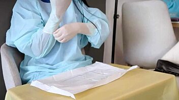 obsessed with medical latex gloves and nurse fetish play