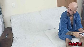 Tricking blindfolded wife with hidden friend