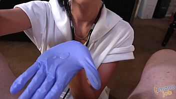 I'm busty nurse marley brinx, givin a handjob in the hospital with my big tits