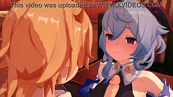 Bell and ganyu in genshin impact 3d cartoon