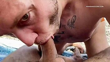 Check out this gay public beach cruising blowjob compilation video now.