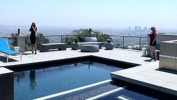 busty babes licking and playing with big tits in sapphic fun