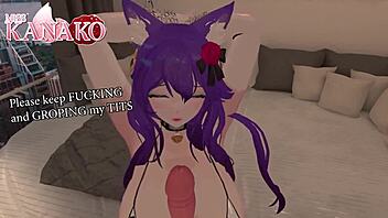 I cosplay as Raiden Shogun and get chained up for a messy tit play session