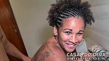 Slutty Japanese-black's first porn with anal DP and DPV