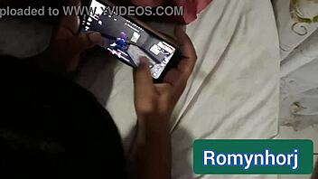 Fat girl plays game, friend pulls shorts aside and fucks her hard until he cums