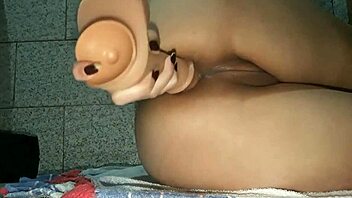 Amazing brunette in stockings passionately handles anal, handjob, creampie, blowjob, and fucking.