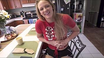 My girlfriend's hot older step-sister gets a solo treatment