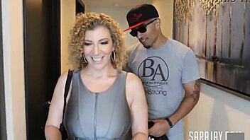 big booty beauty sara jay works out by fucking a big dick