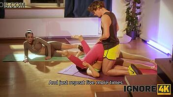 Tight Clothing on Big Tits Ass. Intense Sex Feels Right in Czech Yoga.