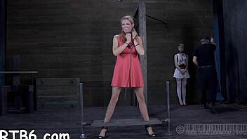 Wow! Caged hotty takes lusty whipping on her smooth European skin