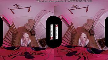 spider gwen from vrcosplayx rides and sucks in vr, her big tits and pussy blowing your mind