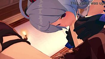 Bell and ganyu in genshin impact 3d cartoon