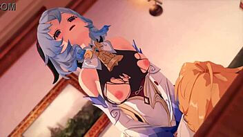 3D animated hentai with Bell Ganyu from Genshin Impact