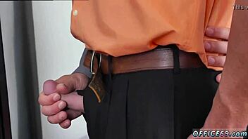 Young and old engage in gay wrestling on first work day