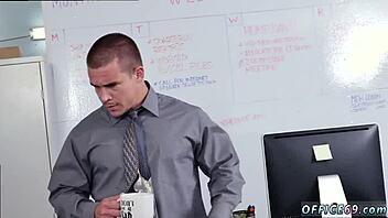 Young and old engage in gay wrestling on first work day