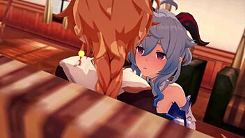 Bell and ganyu in genshin impact 3d cartoon