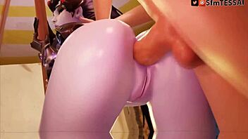 In this 3D cartoon, music syncs with the unfolding porn scenes.