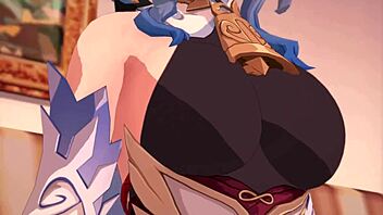 Bell and ganyu in genshin impact 3d cartoon