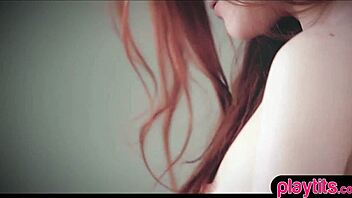 is this real redhead teen 18+ having lesbian sex with a brunette?