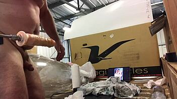 fat ass guy gets fucked by machine one more time