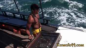 kumalott hardcore dp on big tits brunette on boat 😈