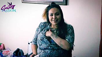 Latina compilation of oiled striptease and flashing scenes