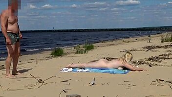 Big tits and ass homemade video on the beach with all holes fucked
