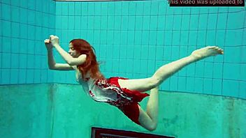 Hairy Ginger Polish Teen 18+ Dives NAKED in Pool for Underwater Fun