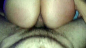 Big ass in torn jeans gets creampie in tight pink pussy.