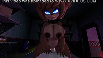 In this furry scene, the cute brunette dances while moaning as she rides the cock passionately.