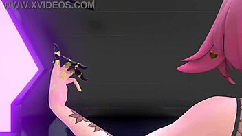 Idol performing strip tease with clothes ripped in MMD Yoasobi