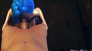 Watch jinx give an uncensored blowjob in league of legends hentai.