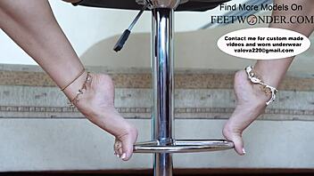 Beautiful feet in toe rings and anklets walk seductively