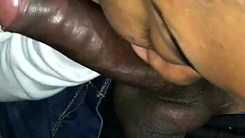 The hoe performs an intense blowjob sucking deeply on the big cock while moaning loudly.