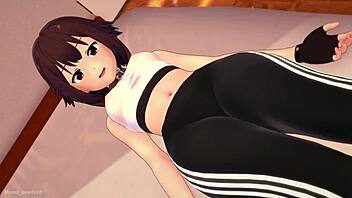 Megumin's sexy workout gear leads to wild hentai action