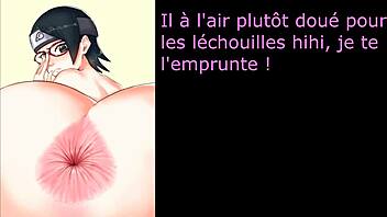 Feeling the intense emotions in this hentai joi with Sarada and Sakura futanari