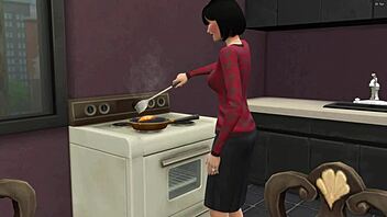 japanese stepmom catches stepson masturbating then fucks him