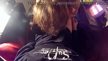 Blowjob surprise cumshot in mouth on webcam