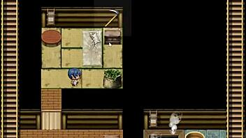 tanned girl natsuki in hentai game ep 6, where a weird guy asks for a striptease