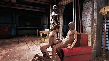 In Fallout 4, she fucks in power armor.