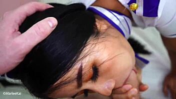 big facial for my asian hostess gf